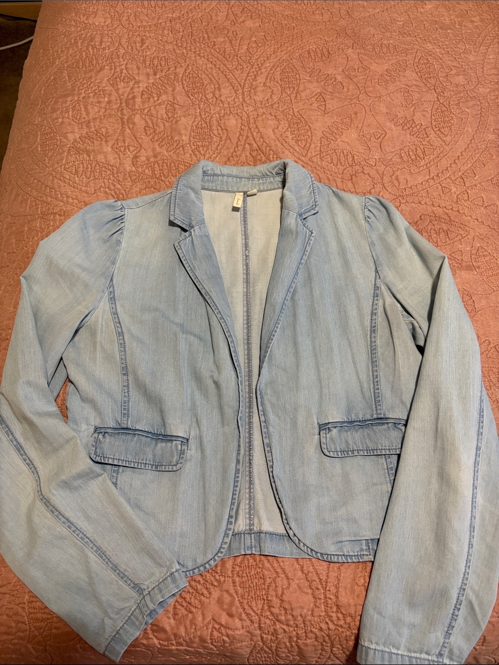 Frenchi Light Blue Denim Blazer Jacket